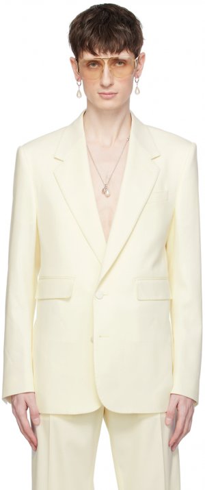 Кремового цвета однобортный пиджак Dolce&Gabbana