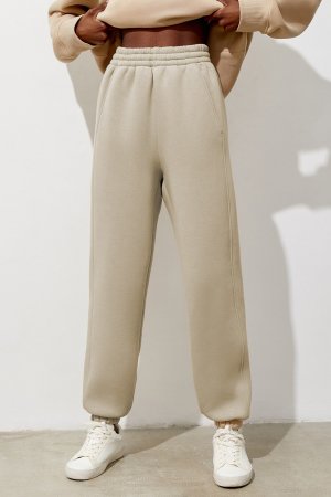 Женские бежевые спортивные штаны комфортного кроя Mg1353 , белый Madmext