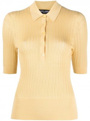 Рубашка поло с декоративной строчкой Dolce & Gabbana. Цвет: желтый