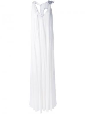 Платье с серебристой вставкой Jay Ahr. Цвет: белый