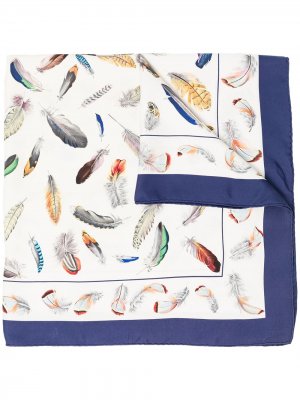 Pre-owned Plumes silk scarf Hermès. Цвет: белый