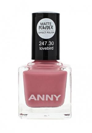 Лак для ногтей Anny тон 247.30 с эффектом матовой пудры, темно-розовый. Цвет: розовый