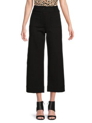 Укороченные брюки с высокой посадкой и широкими штанинами , цвет Noir T Tahari