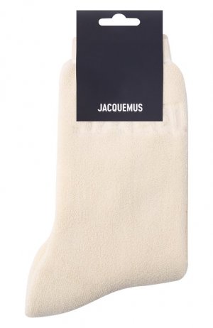 Хлопковые носки Jacquemus. Цвет: кремовый
