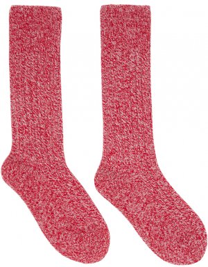 Красно-белые носки с мраморной отделкой The Elder Statesman