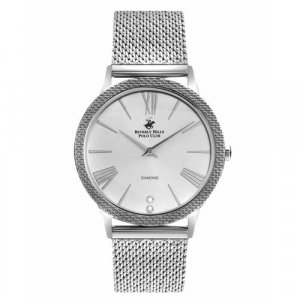 Наручные часы Американские женские с минеральным стеклом BP3107X.330 гарантией, серебряный, белый Beverly Hills Polo Club. Цвет: серебристый/белый/серебряный
