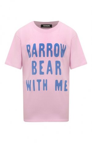 Хлопковая футболка Barrow. Цвет: розовый