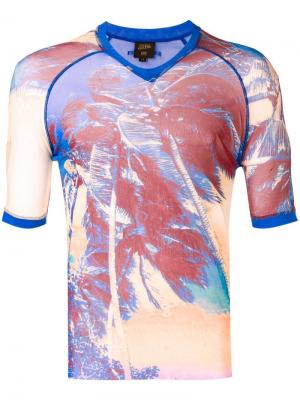 Прозрачная футболка с тропическим принтом Jean Paul Gaultier Pre-Owned. Цвет: синий