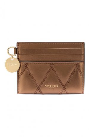 Кожаный футляр для кредитных карт GV3 Givenchy. Цвет: золотой
