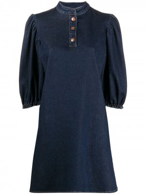 Джинсовое платье с объемными рукавами See by Chloé. Цвет: синий