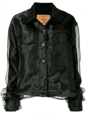 Джинсовая куртка с деталями из органзы Y / Project. Цвет: черный