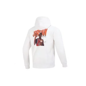 Флисовый пуловер с логотипом, мужская толстовка капюшоном белого цвета DV7593-030 Jordan
