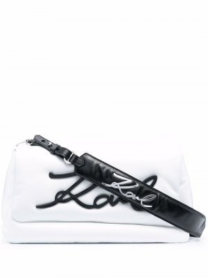 Большая сумка на плечо K/Signature Karl Lagerfeld. Цвет: белый