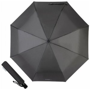 Зонт-трость , черный, серый FERRE Milano. Цвет: черный