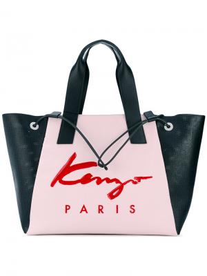 Большая сумка-тоут Signature Kenzo. Цвет: розовый и фиолетовый