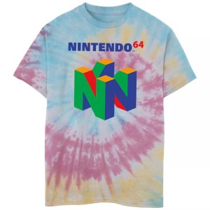 Футболка цвета тай-дай с логотипом 64 для мальчиков 8–20 лет Nintendo