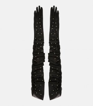 Перчатки leontyne со сборками и декором. , черный Jennifer Behr