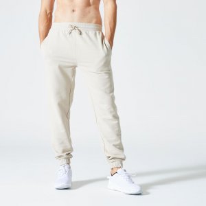 Серые льняные мужские брюки для фитнеса 500 Essential DOMYOS, цвет beige Domyos