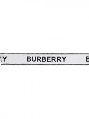 Повязка на голову с жаккардовым логотипом Burberry. Цвет: белый