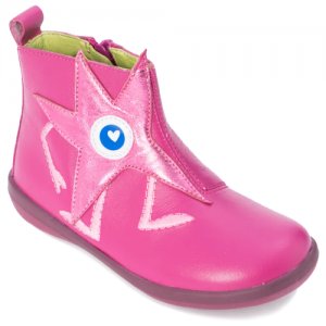 Кожаные ботинки со звездами 181938 Agatha Ruiz De La Prada Розовый B 30 Девочки None. Цвет: розовый