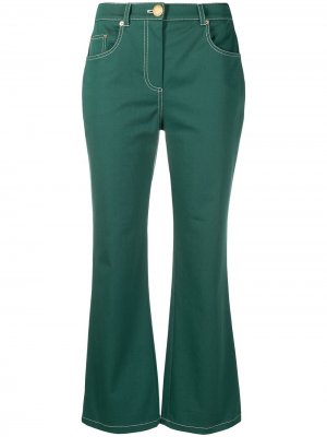 Укороченные расклешенные брюки Boutique Moschino. Цвет: зеленый