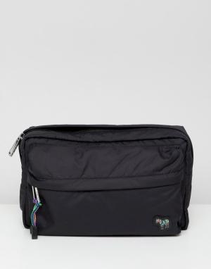Черная нейлоновая сумка через плечо с зеброй-логотипом -Черный PS Paul Smith