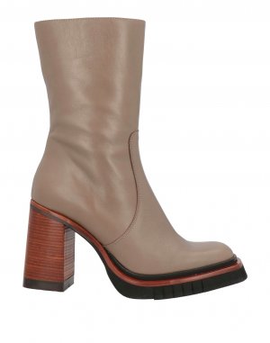 Полусапоги Leather Round Toeline Square Heel, светло-коричневый ZINDA