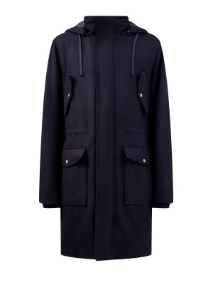 Пальто в стиле casual из шерстяного габардина и кашемира ELEVENTY. Цвет: синий
