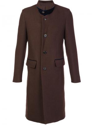 Пальто миди с заостренными лацканами Umit Benan. Цвет: коричневый