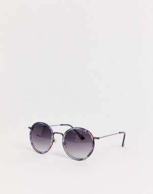 Круглые солнцезащитные очки в черепаховой оправе Femme-Черный Selected