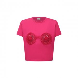 Хлопковая футболка Magda Butrym. Цвет: розовый