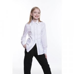 Школьная блуза, размер 42, 164, белый Шалуны. Цвет: белый