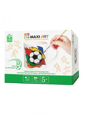 Набор для Раскрашивания Керамическая Кружка Футбольный Мяч MAXITOYS. Цвет: зеленый, желтый, красный