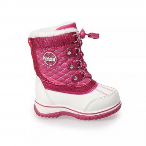 Водонепроницаемые зимние ботинки для девочек-тоут Galaxy Mid девочек-подростков totes, белый/розовый Totes