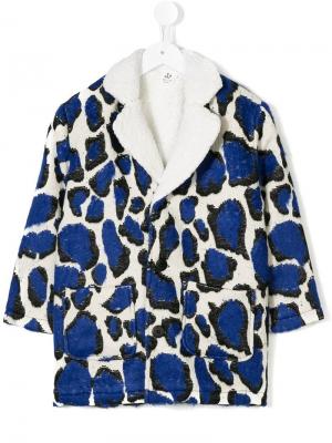 Пальто с леопардовым узором Noé & Zoë. Цвет: синий
