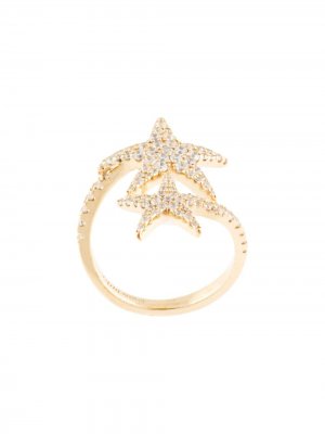 Серебряное кольцо с декором в виде морской звезды APM Monaco. Цвет: золотистый