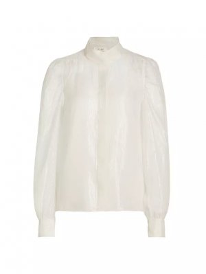 Блузка Gillian из смесового шелка с длинными рукавами , цвет silver Frame