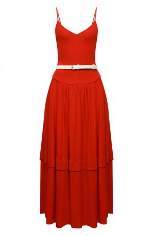 Платье из вискозы Victoria Beckham. Цвет: красный