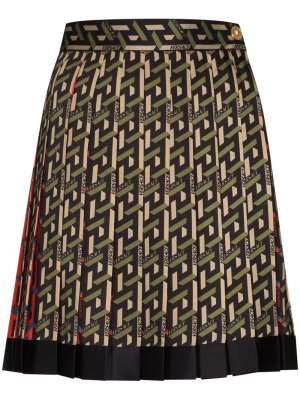 Шелковая мини-юбка La Greca Versace. Цвет: зеленый