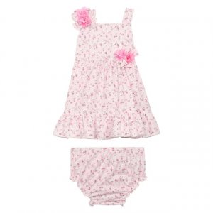 Комплект из хлопкового платья с шортами Aletta. Цвет: розовый