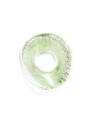 Кольцо из муранского стекла Bottega Murano. Цвет: салатовый, серебристый