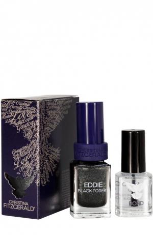 Набор: Лак для ногтей Eddie Черный лес + Bond-подготовка Christina Fitzgerald. Цвет: бесцветный