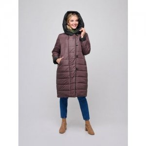 Куртка , демисезон/зима, силуэт прямой, капюшон, пояс/ремень, карманы, размер 38 DIXI COAT