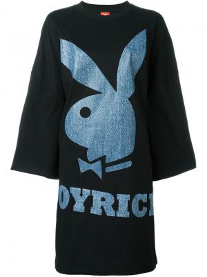 Платье-футболка с принтом Playboy Bunny Joyrich. Цвет: чёрный