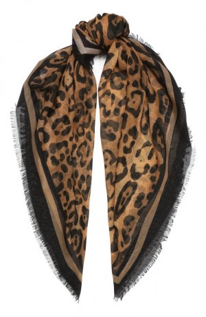 Шаль из кашемира и шелка Dolce & Gabbana. Цвет: леопардовый