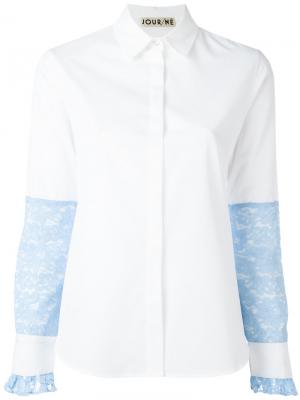 Блузка с кружевной отделкой Jour/Né. Цвет: белый