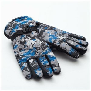 Перчатки, размер 27, хаки, голубой Minaku. Цвет: голубой/хаки