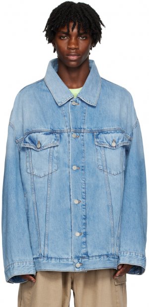 Синяя джинсовая куртка с эффектом потертостей (светлая) Acne Studios