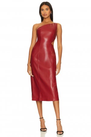 Платье миди x REVOLVE Bordeaux Faux Leather, красный House of Harlow 1960