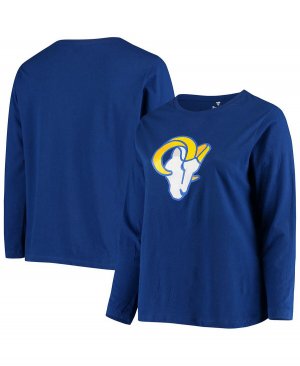 Женская футболка больших размеров с длинным рукавом и логотипом Royal Los Angeles Rams Primary , синий Fanatics